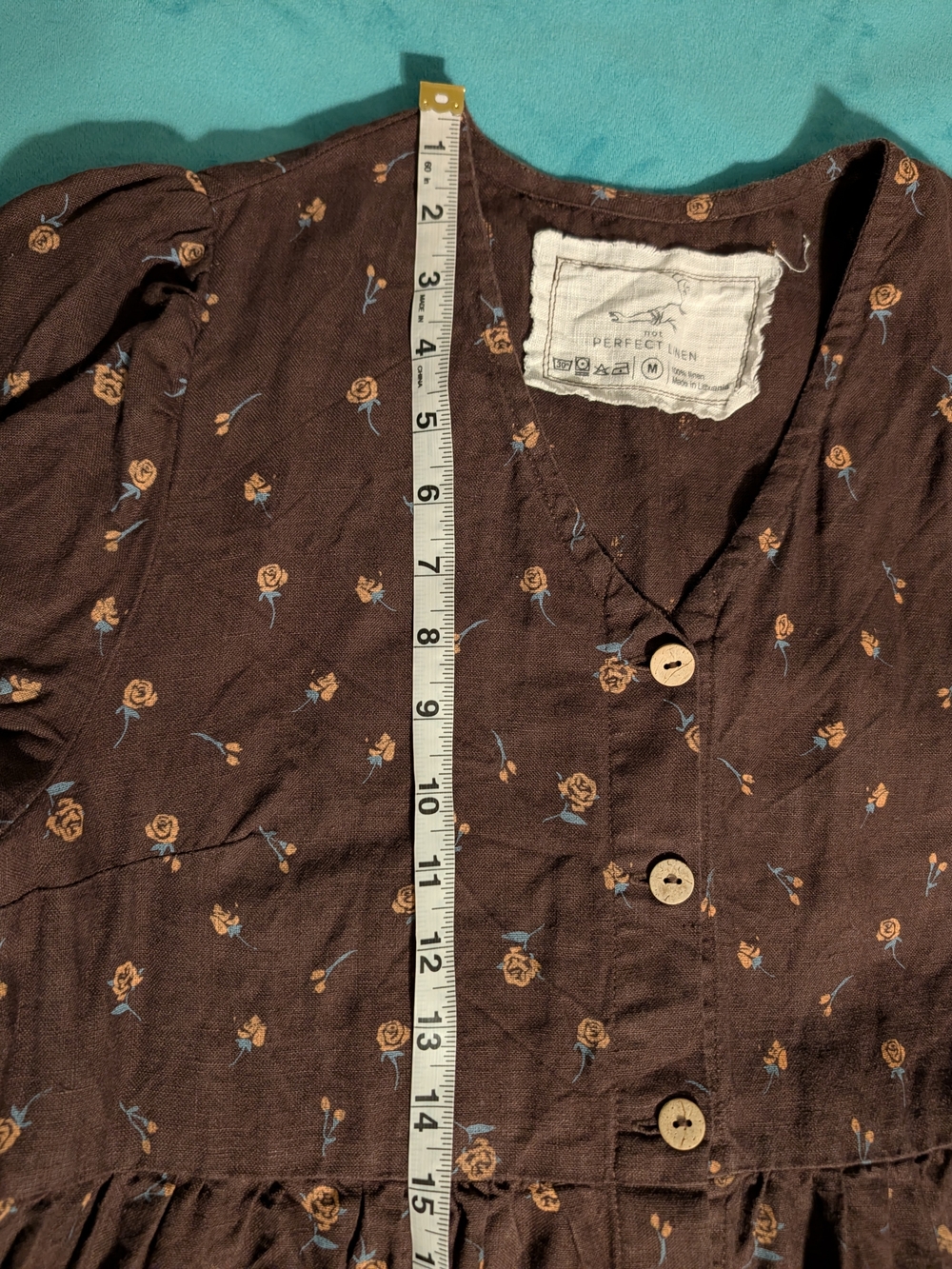 notPERFECTLINEN NPL Ronda Dress M Medium Espresso Rose - Picture 6 of 12